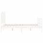 White solid wood bed frame with headboard 120x200 cm by vidaXL, Beds and slatted bases - Ref: Foro24-3194177, Price: 133,90 €...