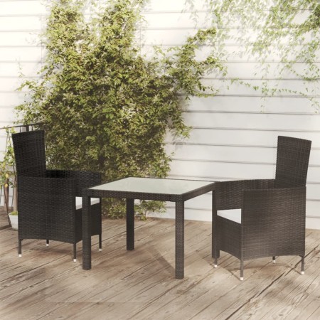 3-piece outdoor dining set with black rattan cushions by vidaXL, Garden sets - Ref: Foro24-3094825, Price: 233,74 €, Discount: %