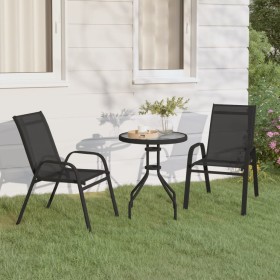 Black 3-Piece Garden Bistro Set by vidaXL, Garden sets - Ref: Foro24-318774, Price: 123,99 €, Discount: %