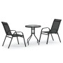 Black 3-Piece Garden Bistro Set by vidaXL, Garden sets - Ref: Foro24-318774, Price: 139,77 €, Discount: %