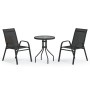 Schwarzes 3-teiliges Garten-Bistro-Set von vidaXL, Gartensets - Ref: Foro24-318774, Preis: 139,77 €, Rabatt: %