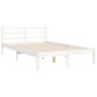 White solid wood bed frame with headboard 120x200 cm by vidaXL, Beds and slatted bases - Ref: Foro24-3194177, Price: 133,90 €...