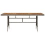 Mesa de jardín ratán PE y acacia maciza gris 160x70x72 cm de vidaXL, Mesas de jardín - Ref: Foro24-318697, Precio: 149,87 €, ...