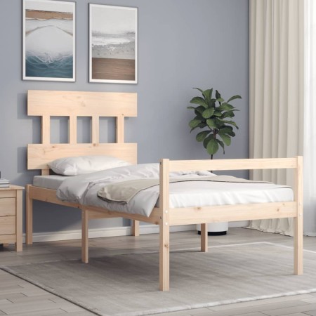 Bed for seniors with solid wood headboard 100x200cm by vidaXL, Beds and slatted bases - Ref: Foro24-3195406, Price: 131,44 €,...