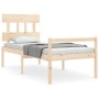 Bed for seniors with solid wood headboard 100x200cm by vidaXL, Beds and slatted bases - Ref: Foro24-3195406, Price: 131,44 €,...