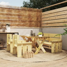 Garten-Essgruppe 4-teilig aus imprägniertem Kiefernholz von vidaXL, Gartensets - Ref: Foro24-3096627, Preis: 363,99 €, Rabatt: %