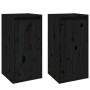 Armarios de pared 2 uds madera maciza de pino negro 30x30x60 cm de vidaXL, Estantes y estanterías - Ref: Foro24-813494, Preci...