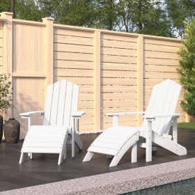 Adirondack garden chairs 2 units with white HDPE footrests by vidaXL, Garden chairs - Ref: Foro24-3095696, Price: 274,83 €, D...