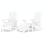 Sillas de jardín Adirondack 2 uds con reposapiés HDPE blanco de vidaXL, Sillas de jardín - Ref: Foro24-3095696, Precio: 275,9...