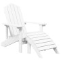 Sillas de jardín Adirondack 2 uds con reposapiés HDPE blanco de vidaXL, Sillas de jardín - Ref: Foro24-3095696, Precio: 275,9...