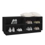 Schuhschrank aus massivem schwarzem Kiefernholz, 110 x 34 x 45 cm von vidaXL, Schuhregale und Schuhorganisatoren - Ref: Foro2...