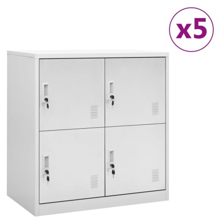 Locker cabinets 5 units of light gray steel 90x45x92.5 cm by vidaXL, Lockers and storage cabinets - Ref: Foro24-3095227, Pric...