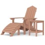 Silla de jardín Adirondack con reposapiés y mesa HDPE marrón de vidaXL, Sillas de jardín - Ref: Foro24-3095710, Precio: 202,6...