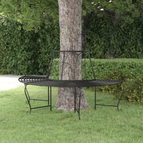 Halbrunde Gartenbank aus schwarzem Stahl, 159 cm von vidaXL, Gartenbänke - Ref: Foro24-318825, Preis: 168,99 €, Rabatt: %