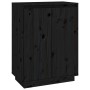 Solid black pine wood shoe cabinet 60x35x80 cm by vidaXL, Shoe racks and shoe organizers - Ref: Foro24-813534, Price: 104,99 ...