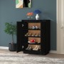 Solid black pine wood shoe cabinet 60x35x80 cm by vidaXL, Shoe racks and shoe organizers - Ref: Foro24-813534, Price: 104,99 ...