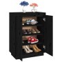 Solid black pine wood shoe cabinet 60x35x80 cm by vidaXL, Shoe racks and shoe organizers - Ref: Foro24-813534, Price: 104,99 ...