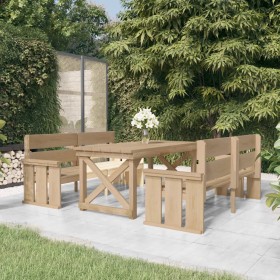 Gartenmöbel-Set 3-teilig aus imprägniertem massivem Kiefernholz von vidaXL, Gartensets - Ref: Foro24-3096618, Preis: 356,99 €...