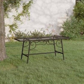 Banco de jardín de acero negro 110 cm de vidaXL, Bancos de jardín - Ref: Foro24-318827, Precio: 83,99 €, Descuento: %