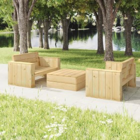 3-piece garden furniture set made of solid impregnated pine wood by vidaXL, Garden sets - Ref: Foro24-3096636, Price: 543,94 ...