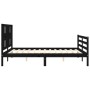 Estructura de cama con cabecero madera maciza negro 160x200 cm de vidaXL, Camas y somieres - Ref: Foro24-3194585, Precio: 165...