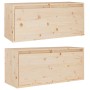 Wall-mounted cabinet, 2 units, solid pine wood, 80x30x35 cm by vidaXL, Shelves and shelves - Ref: Foro24-813456, Price: 124,8...