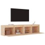 Wall-mounted cabinet, 2 units, solid pine wood, 80x30x35 cm by vidaXL, Shelves and shelves - Ref: Foro24-813456, Price: 124,8...