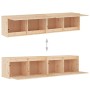 Wall-mounted cabinet, 2 units, solid pine wood, 80x30x35 cm by vidaXL, Shelves and shelves - Ref: Foro24-813456, Price: 124,8...