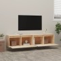 Wall-mounted cabinet, 2 units, solid pine wood, 80x30x35 cm by vidaXL, Shelves and shelves - Ref: Foro24-813456, Price: 124,8...