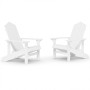 Sillas de jardín Adirondack 2 unidades HDPE blanco de vidaXL, Sillas de jardín - Ref: Foro24-3095692, Precio: 206,32 €, Descu...