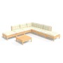 Garden furniture 8 pieces cream pine wood cushions by vidaXL, Garden sets - Ref: Foro24-3096328, Price: 584,04 €, Discount: %