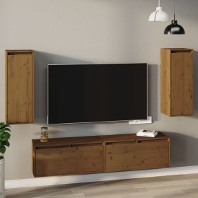 Wall cabinet 2 pcs honey brown pine wood 30x30x80 cm by vidaXL, Shelves and shelves - Ref: Foro24-813502, Price: 74,99 €, Dis...