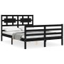 Estructura de cama con cabecero madera maciza negro 120x200 cm de vidaXL, Camas y somieres - Ref: Foro24-3194440, Precio: 163...