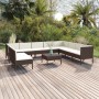 Gartenmöbel-Set 11-teilig und braune synthetische Rattankissen von vidaXL, Gartensets - Ref: Foro24-3094471, Preis: 909,86 €,...