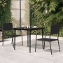 Mesa de comedor de jardín acero y vidrio negra 80x80x74 cm de vidaXL, Mesas de jardín - Ref: Foro24-318749, Precio: 106,99 €,...