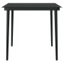 Mesa de comedor de jardín acero y vidrio negra 80x80x74 cm de vidaXL, Mesas de jardín - Ref: Foro24-318749, Precio: 106,99 €,...