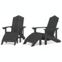 Adirondack Gartenstühle 2 Stück mit Fußstütze HDPE Anthrazit von vidaXL, Gartenstühle - Ref: Foro24-3095697, Preis: 297,82 €,...