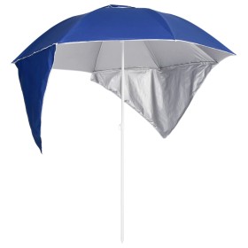 Beach umbrella with blue side walls 215 cm by vidaXL, Umbrellas - Ref: Foro24-318837, Price: 34,06 €, Discount: %