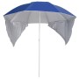 Sombrilla de playa con paredes laterales azul 215 cm de vidaXL, Sombrillas - Ref: Foro24-318837, Precio: 34,06 €, Descuento: %