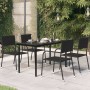 Mesa de comedor de jardín acero y vidrio negra 140x70x74 cm de vidaXL, Mesas de jardín - Ref: Foro24-318747, Precio: 123,99 €...