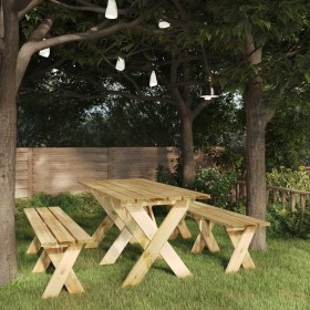 Impregnated pine wood garden table 160x73x70 cm by vidaXL, Garden tables - Ref: Foro24-318424, Price: 110,99 €, Discount: %