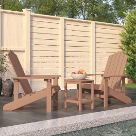 Adirondack-Gartenstühle mit braunem HDPE-Tisch von vidaXL, Gartenstühle - Ref: Foro24-3095706, Preis: 252,99 €, Rabatt: %