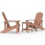 Sillas de jardín Adirondack con mesa HDPE marrón de vidaXL, Sillas de jardín - Ref: Foro24-3095706, Precio: 276,81 €, Descuen...