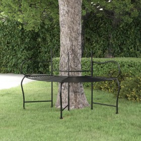 Banco de jardín de acero negro 150 cm de vidaXL, Bancos de jardín - Ref: Foro24-318823, Precio: 125,99 €, Descuento: %