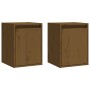 Wall cabinet 2 units made of pine wood in honey brown color 30x30x40 cm by vidaXL, Shelves and shelves - Ref: Foro24-813482, ...