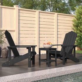 Adirondack Gartenstühle mit Tisch HDPE anthrazitgrau von vidaXL, Gartenstühle - Ref: Foro24-3095705, Preis: 398,95 €, Rabatt: %