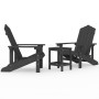 Adirondack Gartenstühle mit Tisch HDPE anthrazitgrau von vidaXL, Gartenstühle - Ref: Foro24-3095705, Preis: 398,95 €, Rabatt: %