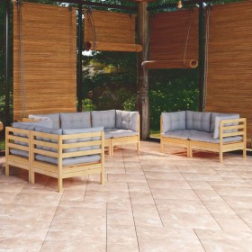 7-piece garden furniture set with solid pine wood cushions by vidaXL, Garden sets - Ref: Foro24-3096255, Price: 574,68 €, Dis...