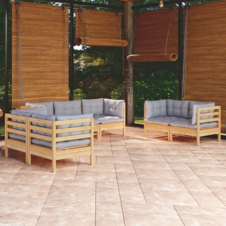 7-piece garden furniture set with solid pine wood cushions by vidaXL, Garden sets - Ref: Foro24-3096255, Price: 574,68 €, Dis...