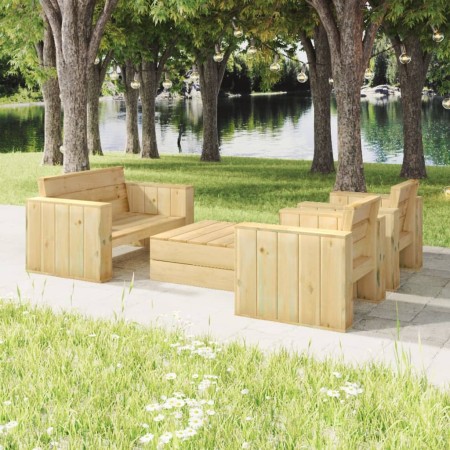 Set de muebles de jardín 4 pzas madera maciza pino impregnada de vidaXL, Conjuntos de jardín - Ref: Foro24-3096637, Precio: 6...